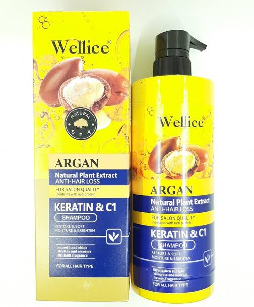 Wellice Argan Natural Plant Extract Anti-Hair Loss Keratin & C1 Shampoo – 800ml