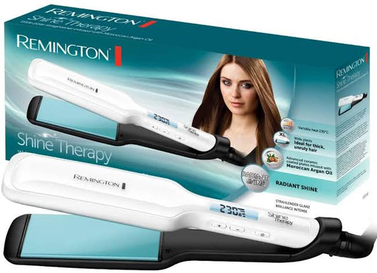 REMINGTON HAIR STRAIGHTENER SHINE THERAPY WIDE PLATE S8550 with 1 year warranty